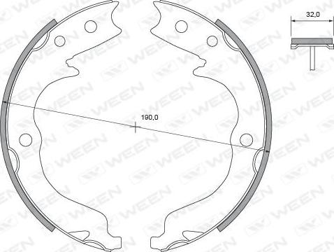 Ween 152-2455 - Комплект спирачна челюст, ръчна спирачка vvparts.bg