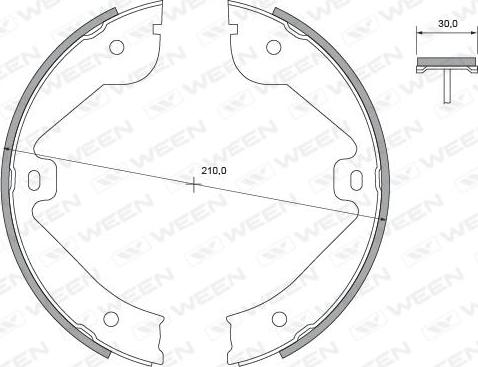 Ween 152-2485 - Комплект спирачна челюст, ръчна спирачка vvparts.bg