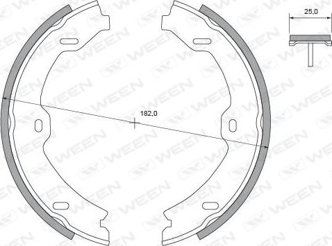 Ween 152-2486 - Комплект спирачна челюст, ръчна спирачка vvparts.bg