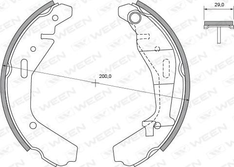 Ween 152-2488 - Комплект спирачна челюст vvparts.bg