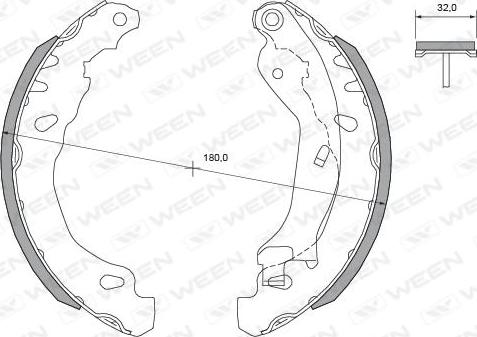 Ween 152-2482 - Комплект спирачна челюст vvparts.bg