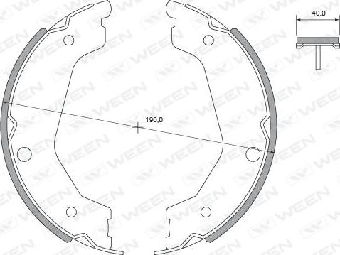 Ween 152-2487 - Комплект спирачна челюст, ръчна спирачка vvparts.bg