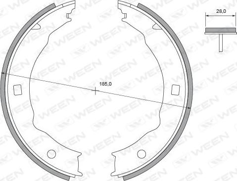 Ween 152-2439 - Комплект спирачна челюст, ръчна спирачка vvparts.bg