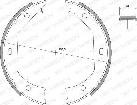 Ween 152-2428 - Комплект спирачна челюст, ръчна спирачка vvparts.bg