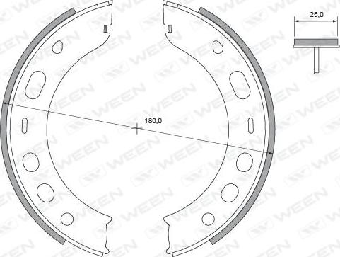 Ween 152-2479 - Комплект спирачна челюст, ръчна спирачка vvparts.bg