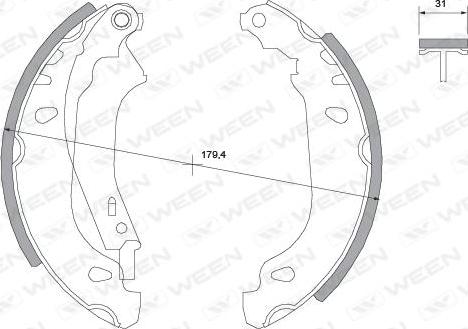 Ween 152-2045 - Комплект спирачна челюст vvparts.bg