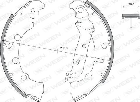 Ween 152-2041 - Комплект спирачна челюст vvparts.bg