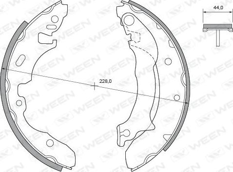 Ween 152-2043 - Комплект спирачна челюст vvparts.bg