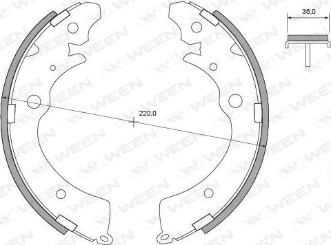 Ween 152-2057 - Комплект спирачна челюст vvparts.bg