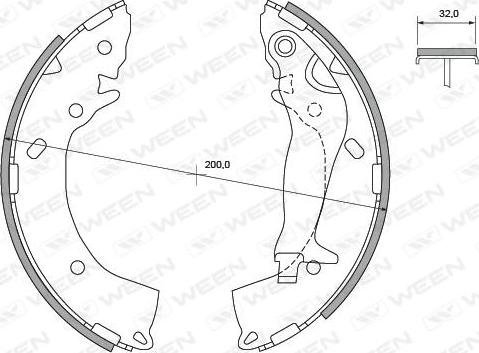 Ween 152-2011 - Комплект спирачна челюст vvparts.bg