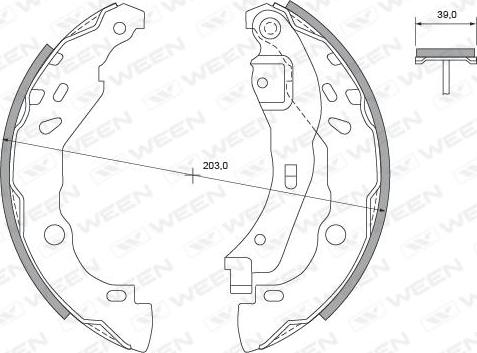 Ween 152-2039 - Комплект спирачна челюст vvparts.bg