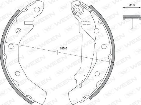 Ween 152-2026 - Комплект спирачна челюст vvparts.bg