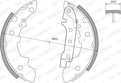 Ween 152-2071 - Комплект спирачна челюст vvparts.bg