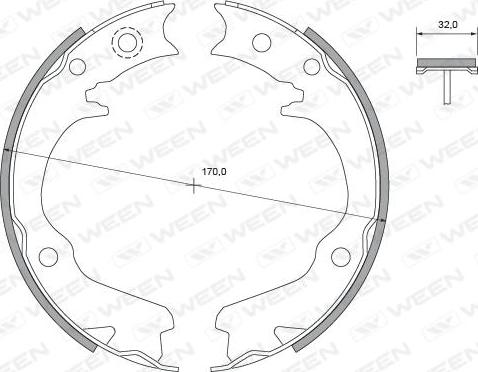 Ween 152-2119 - Комплект спирачна челюст, ръчна спирачка vvparts.bg