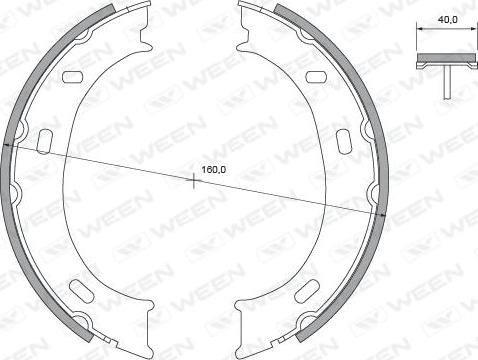 Ween 152-2112 - Комплект спирачна челюст, ръчна спирачка vvparts.bg