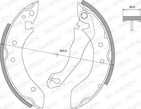 Ween 152-2180 - Комплект спирачна челюст vvparts.bg