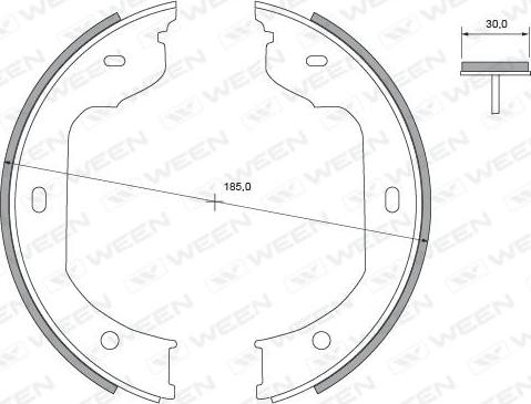 Ween 152-2134 - Комплект спирачна челюст, ръчна спирачка vvparts.bg