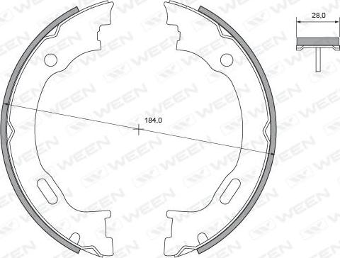Ween 152-2131 - Комплект спирачна челюст, ръчна спирачка vvparts.bg