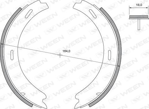 Ween 152-2137 - Комплект спирачна челюст, ръчна спирачка vvparts.bg