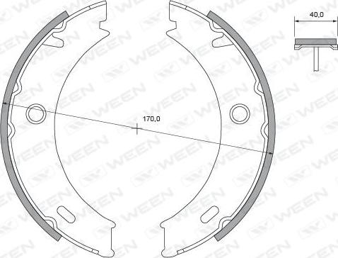 Ween 152-2127 - Комплект спирачна челюст, ръчна спирачка vvparts.bg