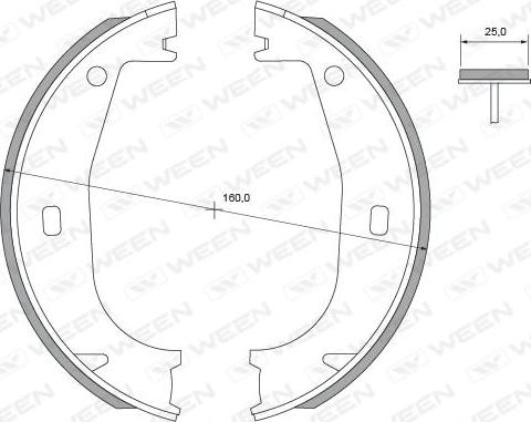 Ween 152-2396 - Комплект спирачна челюст, ръчна спирачка vvparts.bg