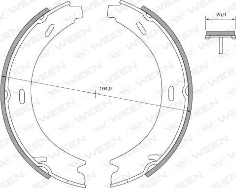 Ween 152-2397 - Комплект спирачна челюст, ръчна спирачка vvparts.bg