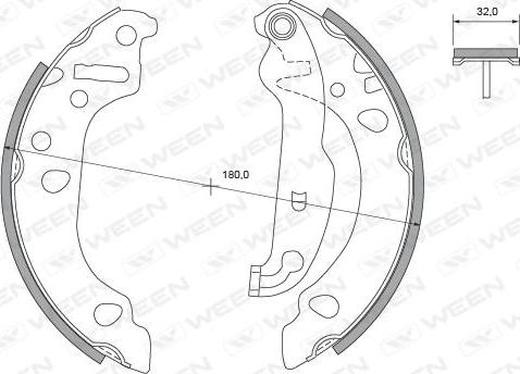 Ween 152-2351 - Комплект спирачна челюст vvparts.bg