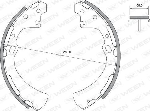 Ween 152-2361 - Комплект спирачна челюст vvparts.bg