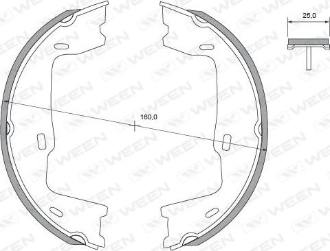 Ween 152-2306 - Комплект спирачна челюст, ръчна спирачка vvparts.bg