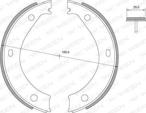 Ween 152-2300 - Комплект спирачна челюст, ръчна спирачка vvparts.bg