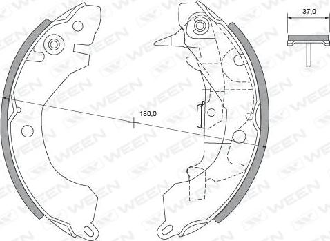 Ween 152-2308 - Комплект спирачна челюст vvparts.bg