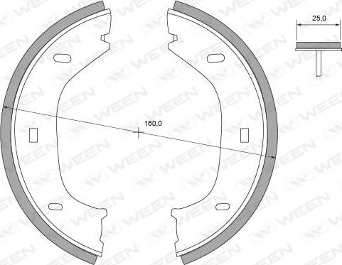 Ween 152-2302 - Комплект спирачна челюст, ръчна спирачка vvparts.bg
