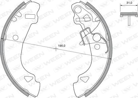 Ween 152-2384 - Комплект спирачна челюст vvparts.bg