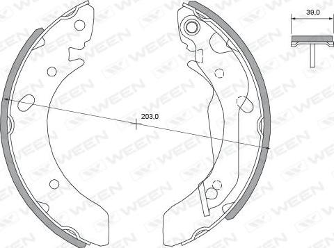 Ween 152-2387 - Комплект спирачна челюст vvparts.bg