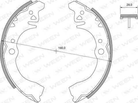 Ween 152-2327 - Комплект спирачна челюст vvparts.bg