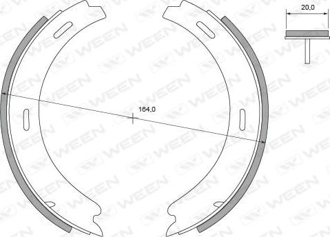 Ween 152-2296 - Комплект спирачна челюст, ръчна спирачка vvparts.bg