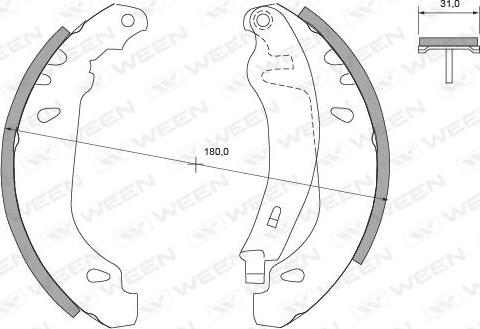 Ween 152-2291 - Комплект спирачна челюст vvparts.bg
