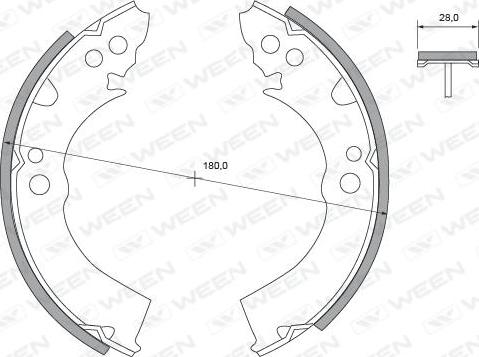 Ween 152-2268 - Комплект спирачна челюст vvparts.bg