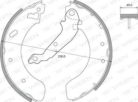 Ween 152-2209 - Комплект спирачна челюст vvparts.bg