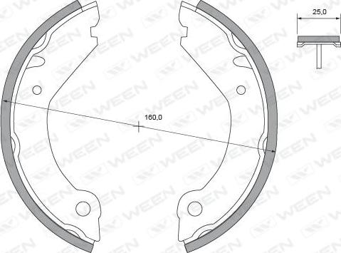 Ween 152-2286 - Комплект спирачна челюст, ръчна спирачка vvparts.bg