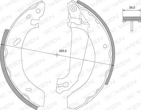 Ween 152-2228 - Комплект спирачна челюст vvparts.bg