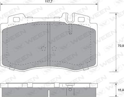 Ween 151-1304 - Комплект спирачно феродо, дискови спирачки vvparts.bg