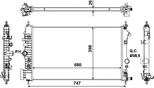 Wilmink Group WG1722592 - Радиатор, охлаждане на двигателя vvparts.bg