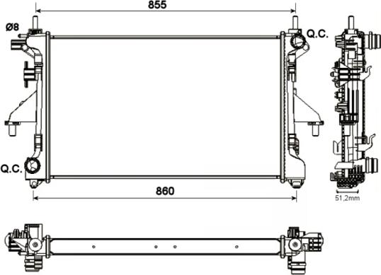 Wilmink Group WG1722839 - Радиатор, охлаждане на двигателя vvparts.bg