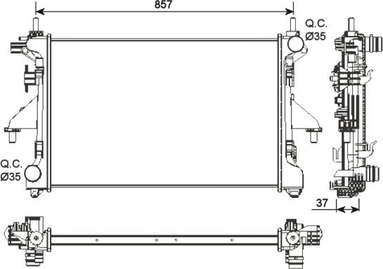 Wilmink Group WG1722837 - Радиатор, охлаждане на двигателя vvparts.bg