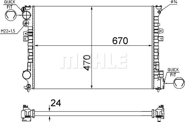 Wilmink Group WG2183787 - Радиатор, охлаждане на двигателя vvparts.bg