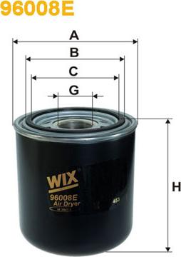 WIX Filters 96008E - Пълнител-изсушител на въздуха, пневматична система vvparts.bg