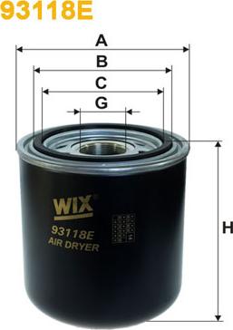 WIX Filters 93118E - Пълнител-изсушител на въздуха, пневматична система vvparts.bg