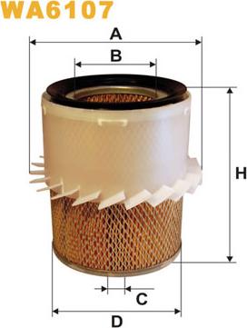 WIX Filters WA6107 - Въздушен филтър vvparts.bg