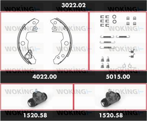 Woking 3022.02 - Комплект спирачна челюст vvparts.bg